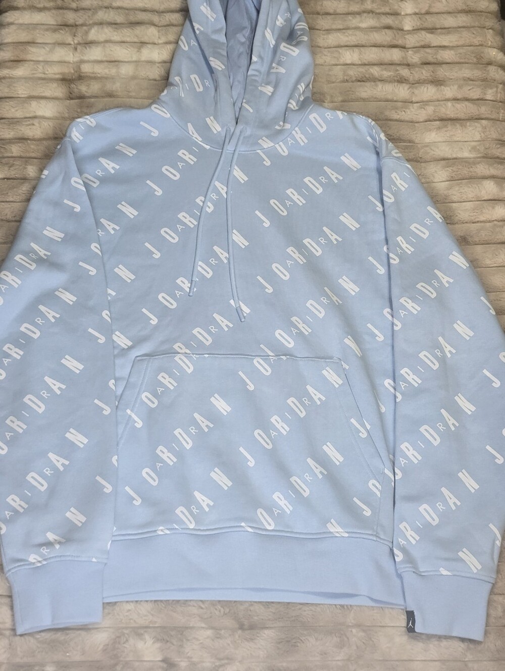 Nike Air Jordan Light Blue All Over Print AOP Pullover Hoodie M